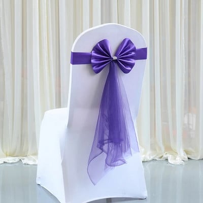 Decorație pentru canapea scaunului de nuntă, cu fundituri elastice multicolore, caneluri pentru scaune, cravată cu papion, pentru banchet, pentru petreceri, pentru decorațiuni de acasă