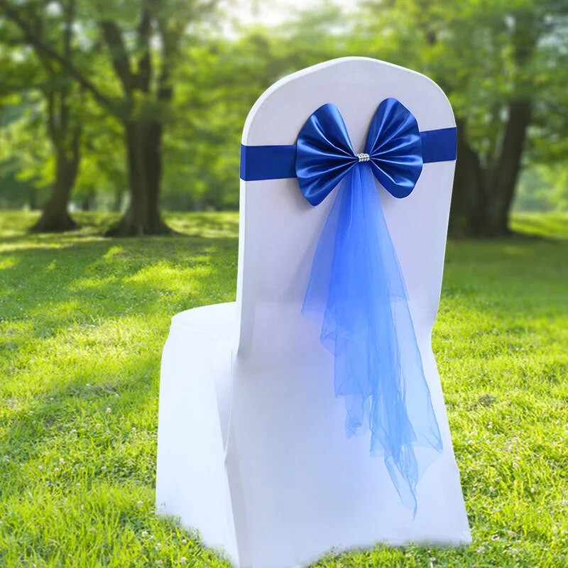 Decorație pentru canapea scaunului de nuntă, cu fundituri elastice multicolore, caneluri pentru scaune, cravată cu papion, pentru banchet, pentru petreceri, pentru decorațiuni de acasă