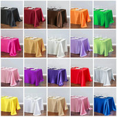 Față de masă din satin de culoare solidă acoperire cu acoperire pentru masă pentru ziua de naștere, nuntă, banchet, restaurant, festival, aprovizionare pentru petreceri