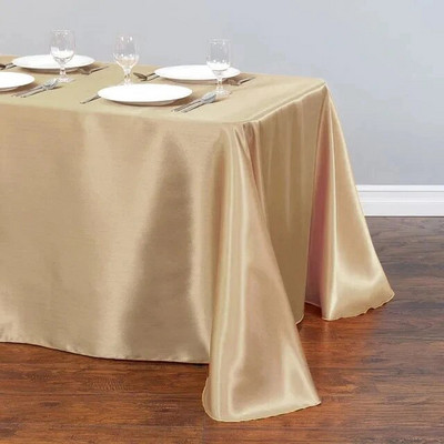 Față de masă din satin de culoare solidă acoperire cu acoperire pentru masă pentru ziua de naștere, nuntă, banchet, restaurant, festival, aprovizionare pentru petreceri