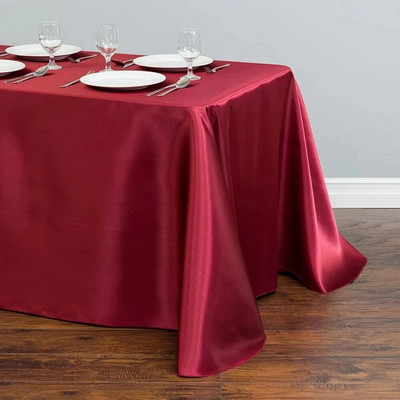 Față de masă din satin de culoare solidă acoperire cu acoperire pentru masă pentru ziua de naștere, nuntă, banchet, restaurant, festival, aprovizionare pentru petreceri