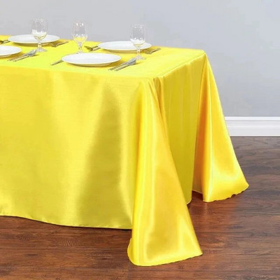 Față de masă din satin de culoare solidă acoperire cu acoperire pentru masă pentru ziua de naștere, nuntă, banchet, restaurant, festival, aprovizionare pentru petreceri