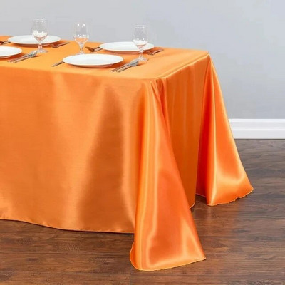 Față de masă din satin de culoare solidă acoperire cu acoperire pentru masă pentru ziua de naștere, nuntă, banchet, restaurant, festival, aprovizionare pentru petreceri