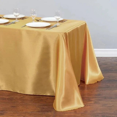 Față de masă din satin de culoare solidă acoperire cu acoperire pentru masă pentru ziua de naștere, nuntă, banchet, restaurant, festival, aprovizionare pentru petreceri