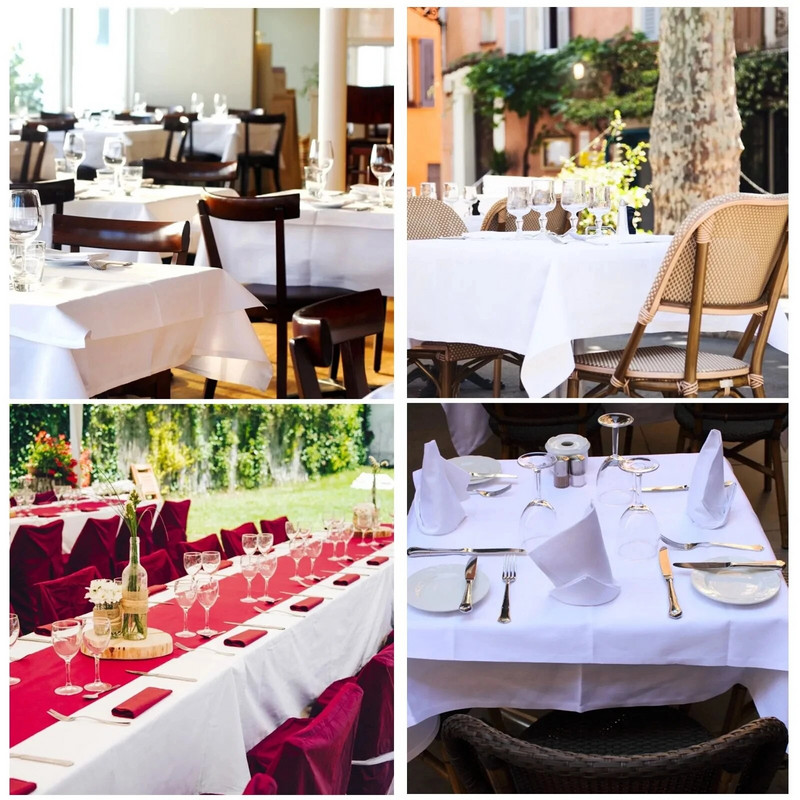 Vienspalvės satino staltiesės staltiesės stalo dangtelio perdanga gimtadienio vestuvių banketui restorano šventės vakarėliui