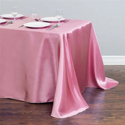Față de masă dreptunghiulară din satin Nuntă Crăciun Baby Shower Evenimente de naștere Banchet Față de masă Suprapuneri Decor Masă de sufragerie acasă