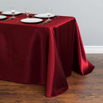 Față de masă dreptunghiulară din satin Nuntă Crăciun Baby Shower Evenimente de naștere Banchet Față de masă Suprapuneri Decor Masă de sufragerie acasă