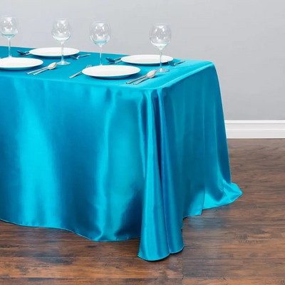 Față de masă dreptunghiulară din satin Nuntă Crăciun Baby Shower Evenimente de naștere Banchet Față de masă Suprapuneri Decor Masă de sufragerie acasă