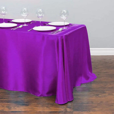 Față de masă dreptunghiulară din satin Nuntă Crăciun Baby Shower Evenimente de naștere Banchet Față de masă Suprapuneri Decor Masă de sufragerie acasă