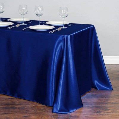 Față de masă dreptunghiulară din satin Nuntă Crăciun Baby Shower Evenimente de naștere Banchet Față de masă Suprapuneri Decor Masă de sufragerie acasă