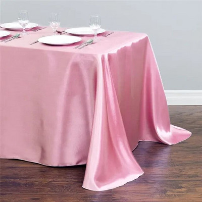 Față de masă dreptunghiulară din satin Nuntă Crăciun Baby Shower Evenimente de naștere Banchet Față de masă Suprapuneri Decor Masă de sufragerie acasă