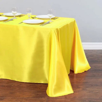 Față de masă dreptunghiulară din satin Nuntă Crăciun Baby Shower Evenimente de naștere Banchet Față de masă Suprapuneri Decor Masă de sufragerie acasă