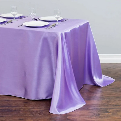 Față de masă dreptunghiulară din satin Nuntă Crăciun Baby Shower Evenimente de naștere Banchet Față de masă Suprapuneri Decor Masă de sufragerie acasă