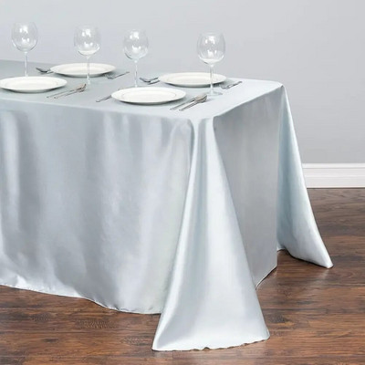 Față de masă dreptunghiulară din satin Nuntă Crăciun Baby Shower Evenimente de naștere Banchet Față de masă Suprapuneri Decor Masă de sufragerie acasă