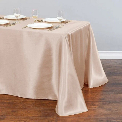Față de masă dreptunghiulară din satin Nuntă Crăciun Baby Shower Evenimente de naștere Banchet Față de masă Suprapuneri Decor Masă de sufragerie acasă