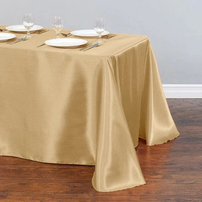Față de masă dreptunghiulară din satin Nuntă Crăciun Baby Shower Evenimente de naștere Banchet Față de masă Suprapuneri Decor Masă de sufragerie acasă