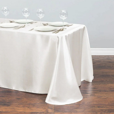 Față de masă dreptunghiulară din satin Nuntă Crăciun Baby Shower Evenimente de naștere Banchet Față de masă Suprapuneri Decor Masă de sufragerie acasă