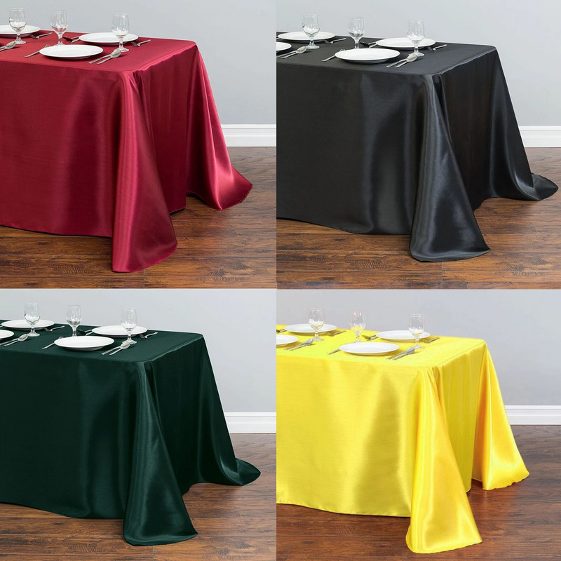 Stačiakampė satino staltiesė Vestuvės Kalėdos Kūdikių dušas Gimtadieniai Renginiai Banketai Staltiesės Perdangos Dekoras Namų Valgomojo Stalas