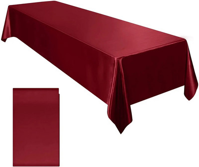 Față de masă din satin de nuntă dreptunghiulară, 57 x 102 inch, husă de masă din mătase netedă și strălucitoare pentru decorarea mesei de sufragerie pentru banchete de nuntă