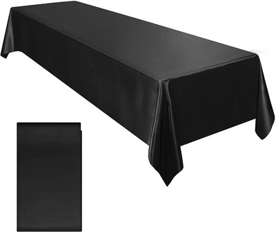 Față de masă din satin de nuntă dreptunghiulară, 57 x 102 inch, husă de masă din mătase netedă și strălucitoare pentru decorarea mesei de sufragerie pentru banchete de nuntă