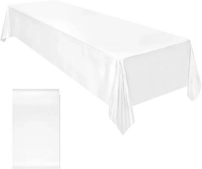Față de masă din satin de nuntă dreptunghiulară, 57 x 102 inch, husă de masă din mătase netedă și strălucitoare pentru decorarea mesei de sufragerie pentru banchete de nuntă