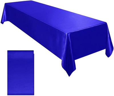 Față de masă din satin de nuntă dreptunghiulară, 57 x 102 inch, husă de masă din mătase netedă și strălucitoare pentru decorarea mesei de sufragerie pentru banchete de nuntă