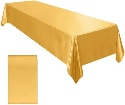 Față de masă din satin de nuntă dreptunghiulară, 57 x 102 inch, husă de masă din mătase netedă și strălucitoare pentru decorarea mesei de sufragerie pentru banchete de nuntă