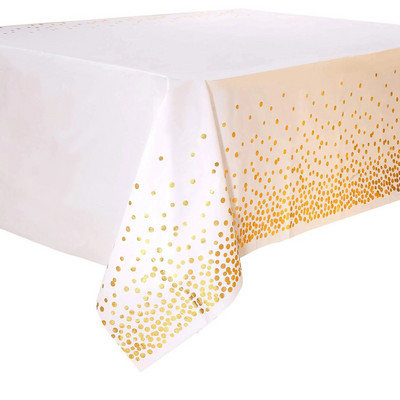 Fețe de masă PEVA pentru Mese dreptunghiulare Fețe de masă de unică folosință Acoperă Confetti cu puncte aurii Petreceri Nuntă Nupțială 54" x 108"