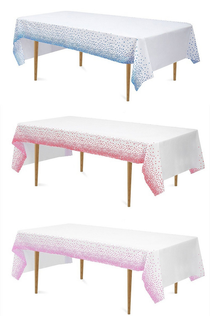 PEVA staltiesės, skirtos stačiakampiams stalams, vienkartinės staltiesės, aukso taškeliai konfeti vakarėliams Vestuvių nuotakų dušas 54" x 108"