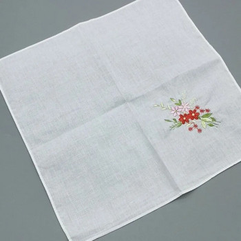 Кърпи за носна кърпа с флорална бродерия Дамска елегантна квадратна кърпа за ръце Мека, удобна за кожата Toallas De Pañuelo, дишаща 핸드타올