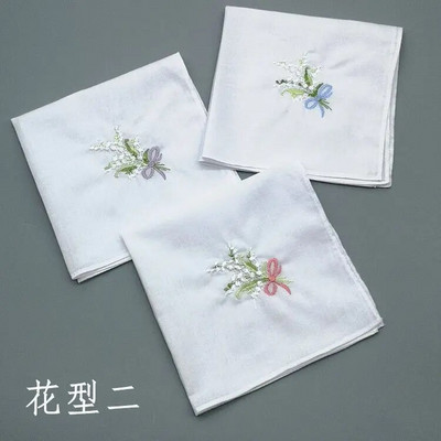 Batistă cu broderie florală Prosoape Doamnelor Prosop de mână elegant pătrat Moale, prietenos cu pielea Toallas De Pañuelo Respirabil 핸드타올