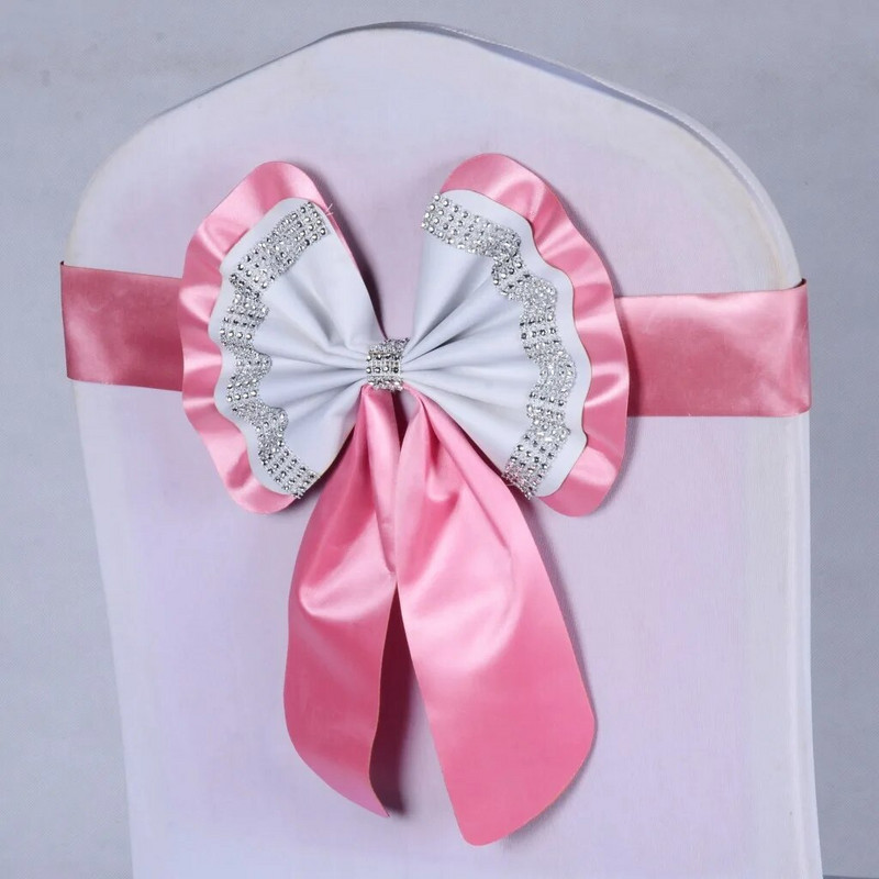 Vrući 1kom višebojni pojas za stolice s leptir mašnama Gotovi elastični pojas za stolice Hotelski banket Svadbena zabava Dekoracija doma