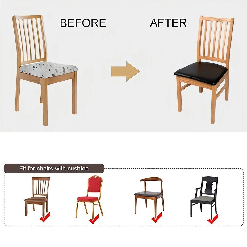 Husă de pernă pentru scaun, impermeabilă din PU, pentru bucătărie, sufragerie, din piele, husă de pernă pentru scaun pentru sufragerie