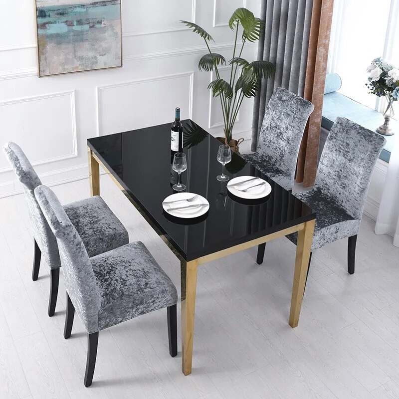 Aksominiai kėdžių užvalkalai Vienspalviai Sėdynės Apsauginiai Sėdynės Užvalkalai Viešbučių Banketams Vestuvėms Universalaus dydžio namukas