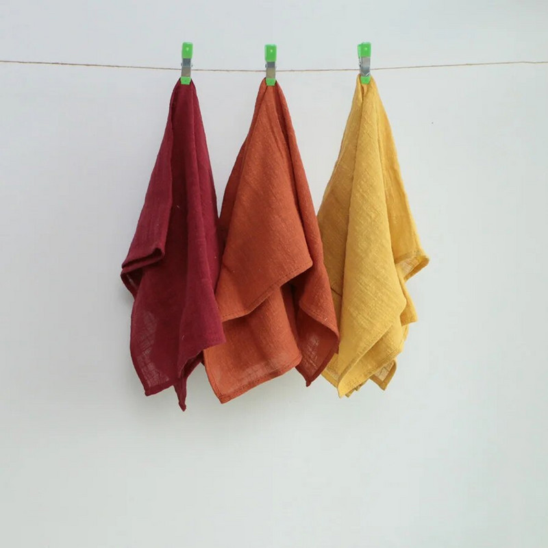 4 kom 40X40CM retro teksture pamuk 100% gaza salvete za višekratnu upotrebu, prilagođeni rustikalni vjenčani stol za večeru, kuhinjske prostirke