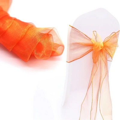 10db Organza szék masniszíj szalag szék nyakkendő parti bankett rendezvény esküvői dekoráció csomó sztreccs szék masnis szárny dekorok