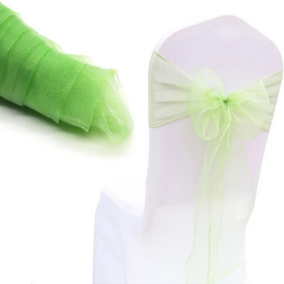 10db Organza szék masniszíj szalag szék nyakkendő parti bankett rendezvény esküvői dekoráció csomó sztreccs szék masnis szárny dekorok