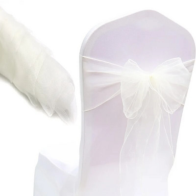 10db Organza szék masniszíj szalag szék nyakkendő parti bankett rendezvény esküvői dekoráció csomó sztreccs szék masnis szárny dekorok