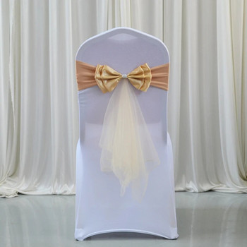 12 Χρώματα Καρέκλα γάμου Φύλλα Πεταλούδα Ελαστικότητα Παπιγιόν Έτοιμο Φύλλο Spandex Κορδέλα Διακόσμηση καρεκλών γάμου Χονδρική