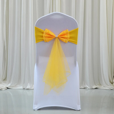 12 culori caneluri pentru scaune de nuntă fluture elasticitate papion gata făcute canape spandex panglică decorare scaun de nuntă cu ridicata
