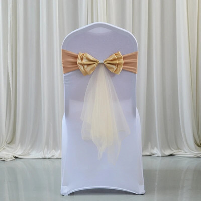 12 culori caneluri pentru scaune de nuntă fluture elasticitate papion gata făcute canape spandex panglică decorare scaun de nuntă cu ridicata
