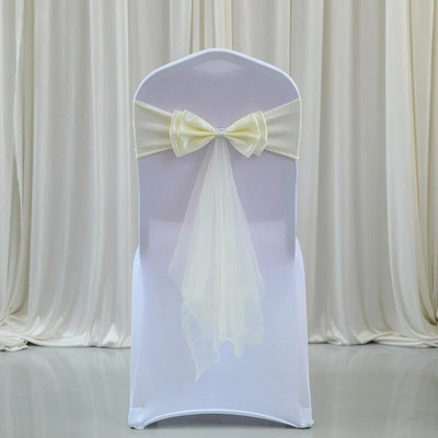 12 culori caneluri pentru scaune de nuntă fluture elasticitate papion gata făcute canape spandex panglică decorare scaun de nuntă cu ridicata