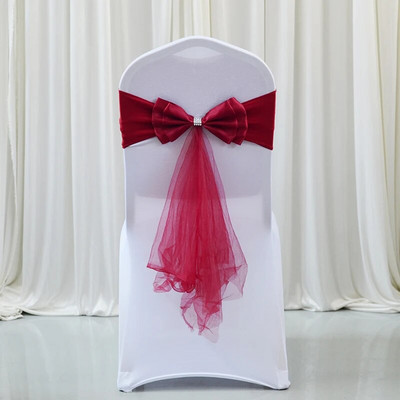 12 culori caneluri pentru scaune de nuntă fluture elasticitate papion gata făcute canape spandex panglică decorare scaun de nuntă cu ridicata