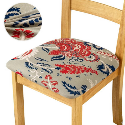 1 τεμάχιο εμπριμέ κάλυμμα καρέκλας Stretch κάλυμμα καθίσματος Προστατευτικό καρέκλας Slipcovers Ελαστικά καλύμματα καρέκλας για τραπεζαρία σπιτιού κουζίνας