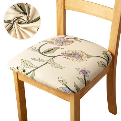 1 τεμάχιο εμπριμέ κάλυμμα καρέκλας Stretch κάλυμμα καθίσματος Προστατευτικό καρέκλας Slipcovers Ελαστικά καλύμματα καρέκλας για τραπεζαρία σπιτιού κουζίνας