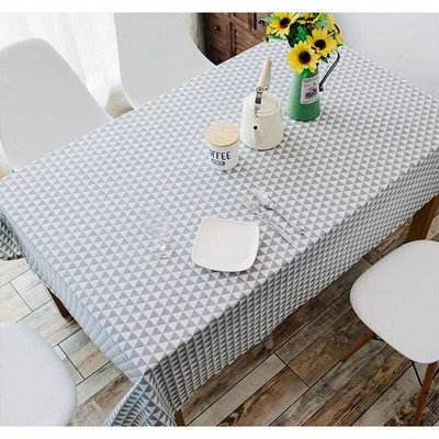 Față de masă dreptunghiulară pentru petrecere de nuntă, model imprimat în carouri, husă de masă pentru bucătărie, decorațiuni pentru casă