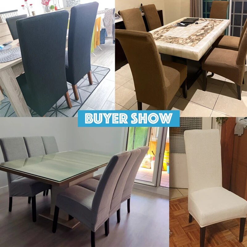 Aukšta nugara ir universalus didelio elastingumo kėdės užvalkalas žakardo M XL dydžio kėdžių užvalkalai Valgomasis Virtuvė Biuras Namai Kukurūzų flanelė