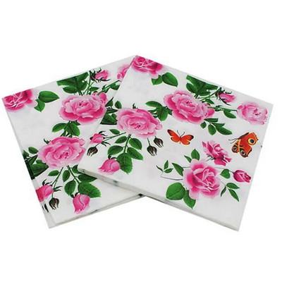 Șervețel de hârtie roz de unică folosință, 100% lemn natural, accesorii pentru petreceri, șervețele, 33x33cm, cel mai nou, set 10 buc, 20 buc