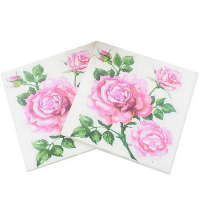 Șervețel de hârtie roz de unică folosință, 100% lemn natural, accesorii pentru petreceri, șervețele, 33x33cm, cel mai nou, set 10 buc, 20 buc