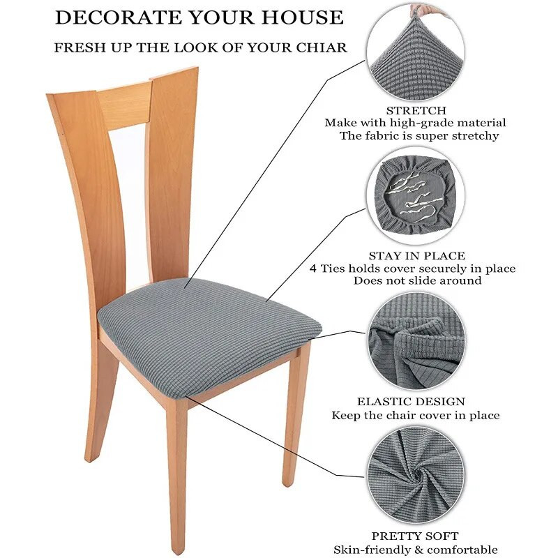 Huse pentru scaune de sufragerie impermeabile Huse pentru scaune Spandex Jacquard Huse de perne elastice, detașabile, lavabile, pentru huse scaune